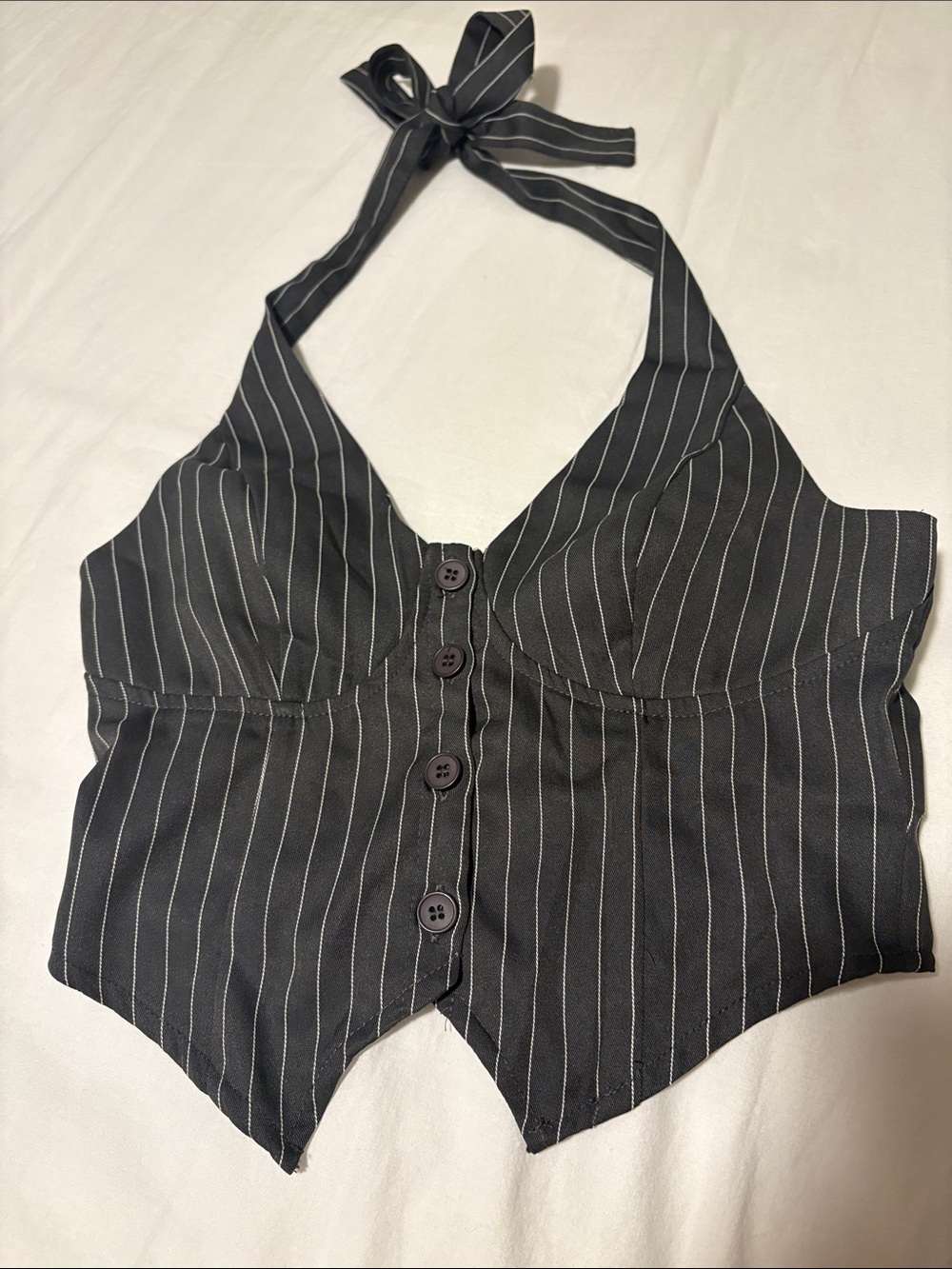 NWOT Grey pinstriped halter top XS/US2